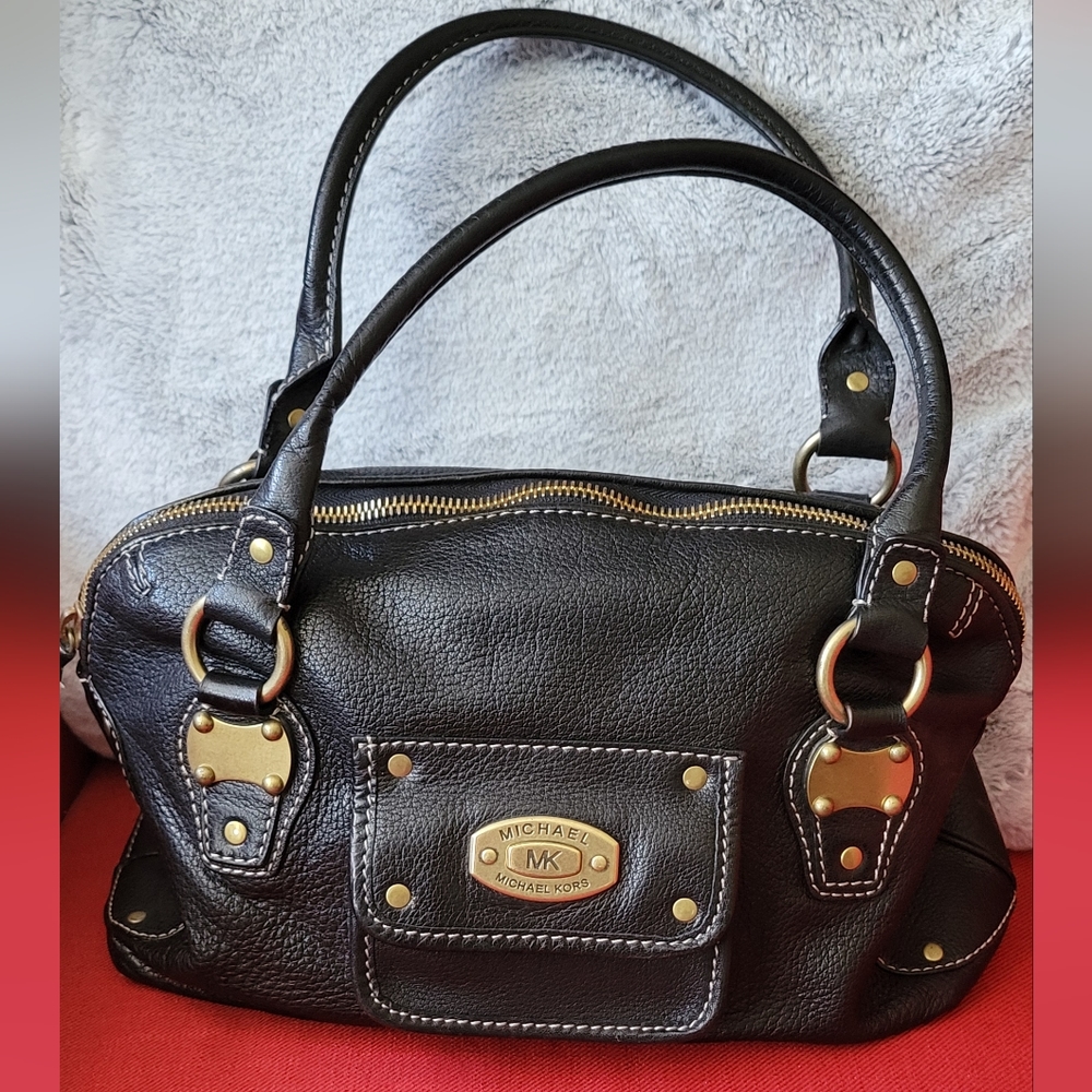 Michael Kors Black Leather Satchel Bag